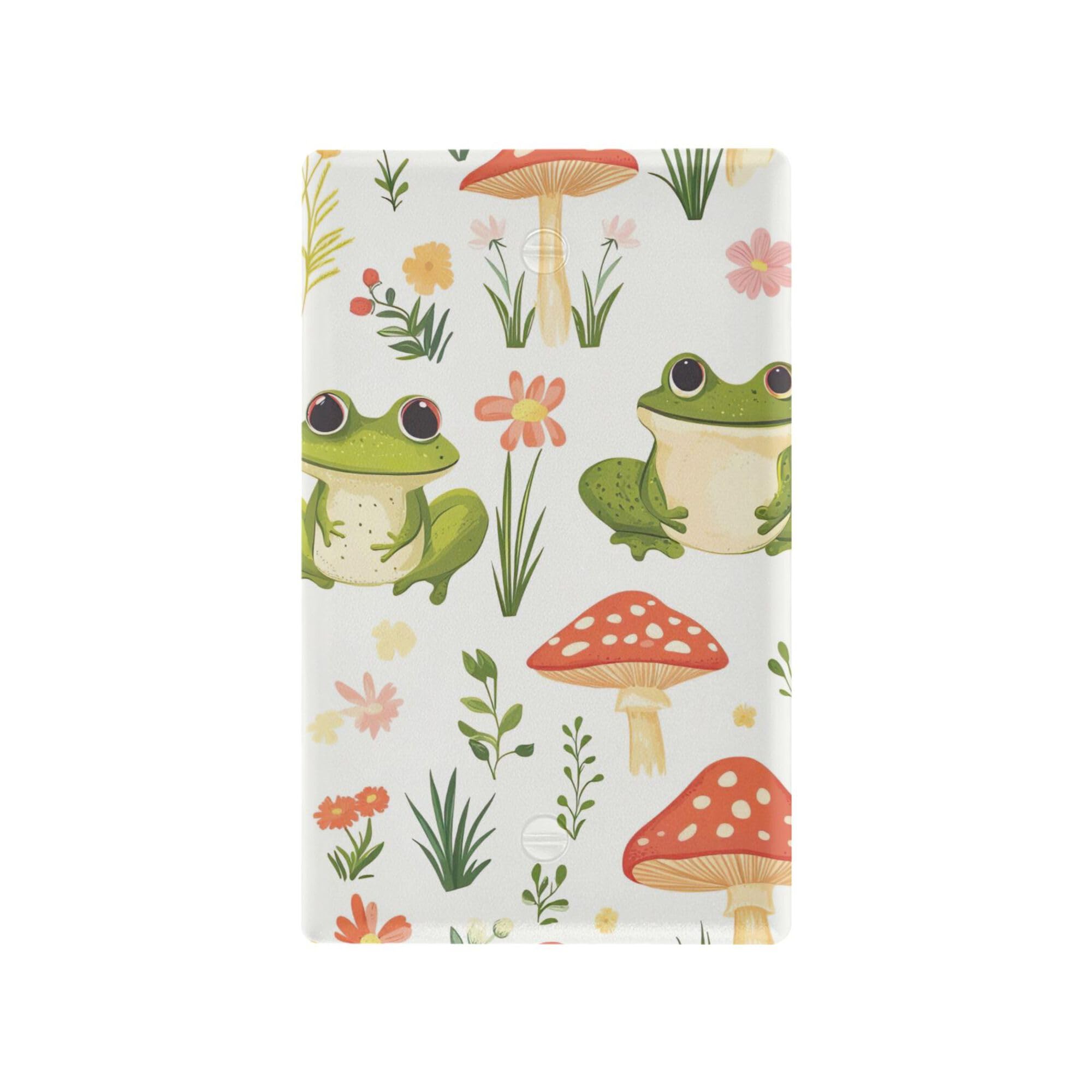xigua Unused Outlet Wallplate Cartoon Frogs Switch Wall Plate Cover,Decorative Outlet Cover Switch Cover for Home Office Bedroom 4.53