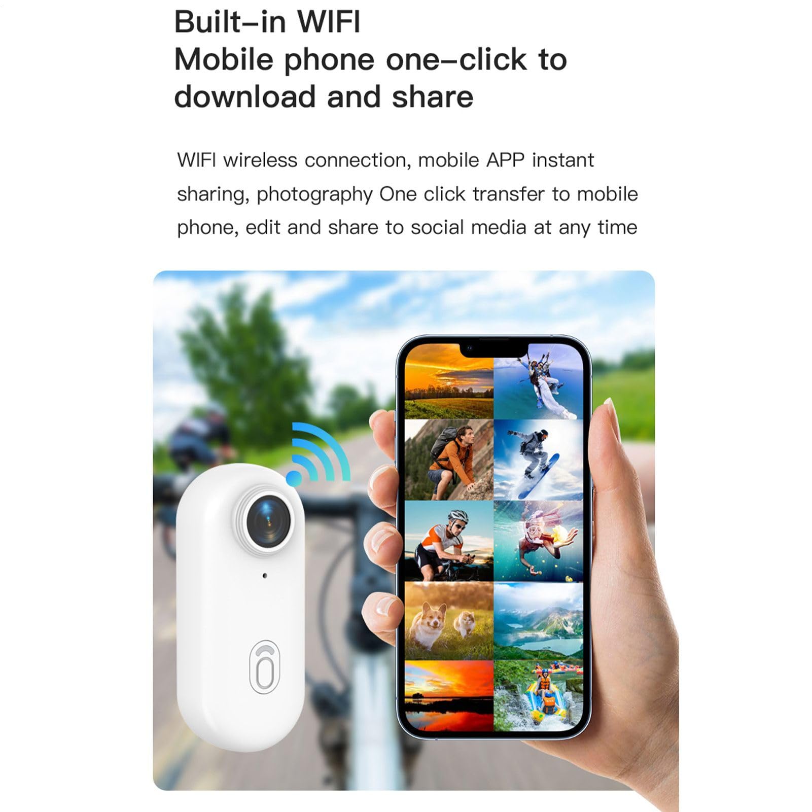 Mini Action Cam Telecamera Indossabile | Compatta 4K con Strumento Magnetico per Sport Sci Subacquei Trekking Vlog Streaming e Avventura in Moto