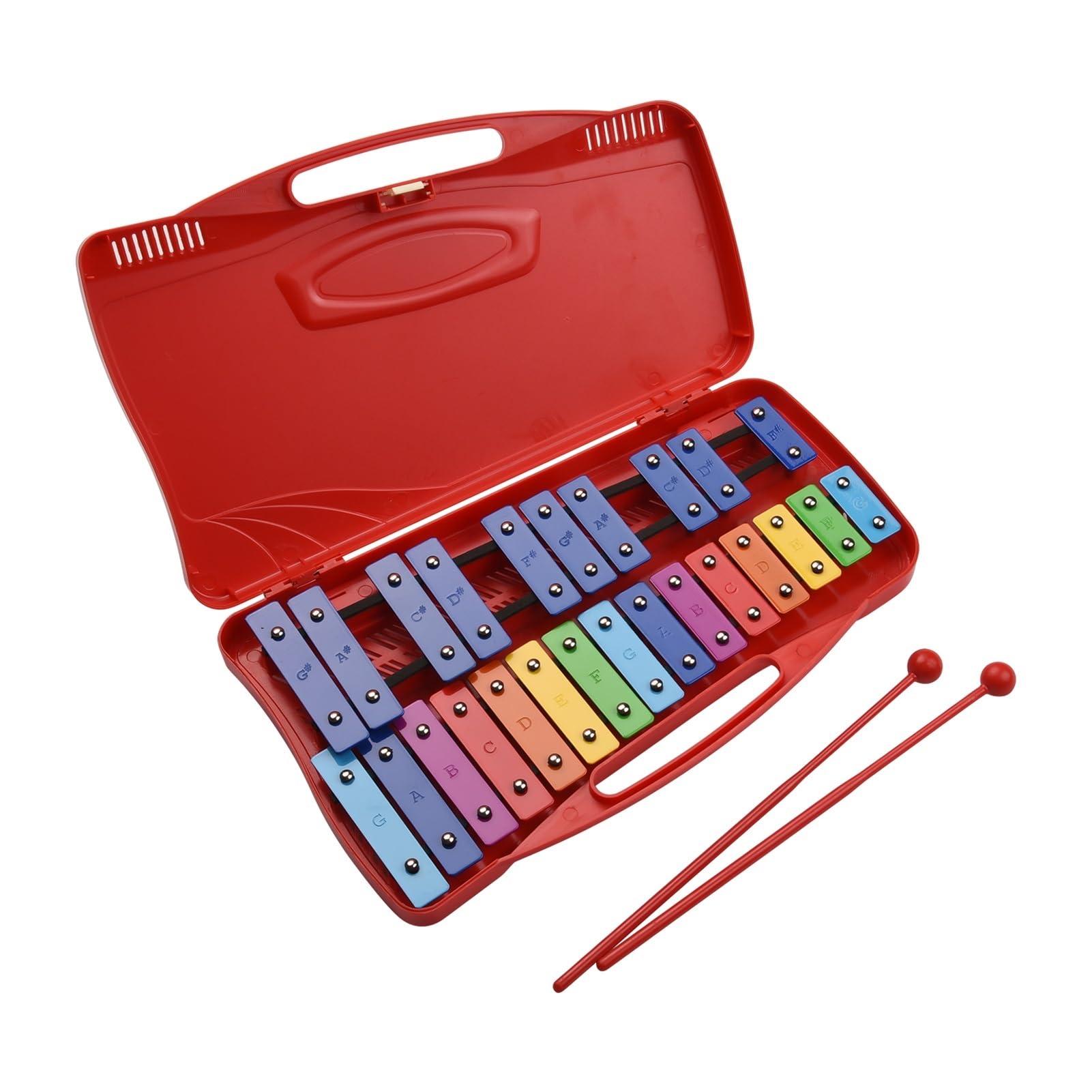 xilófono Profesional Xilófono Glockenspiel De 25 Notas, Instrumento De Enseñanza Educativo Musical, Percusión De Xilófono, Ritmo (Color : Crimson)