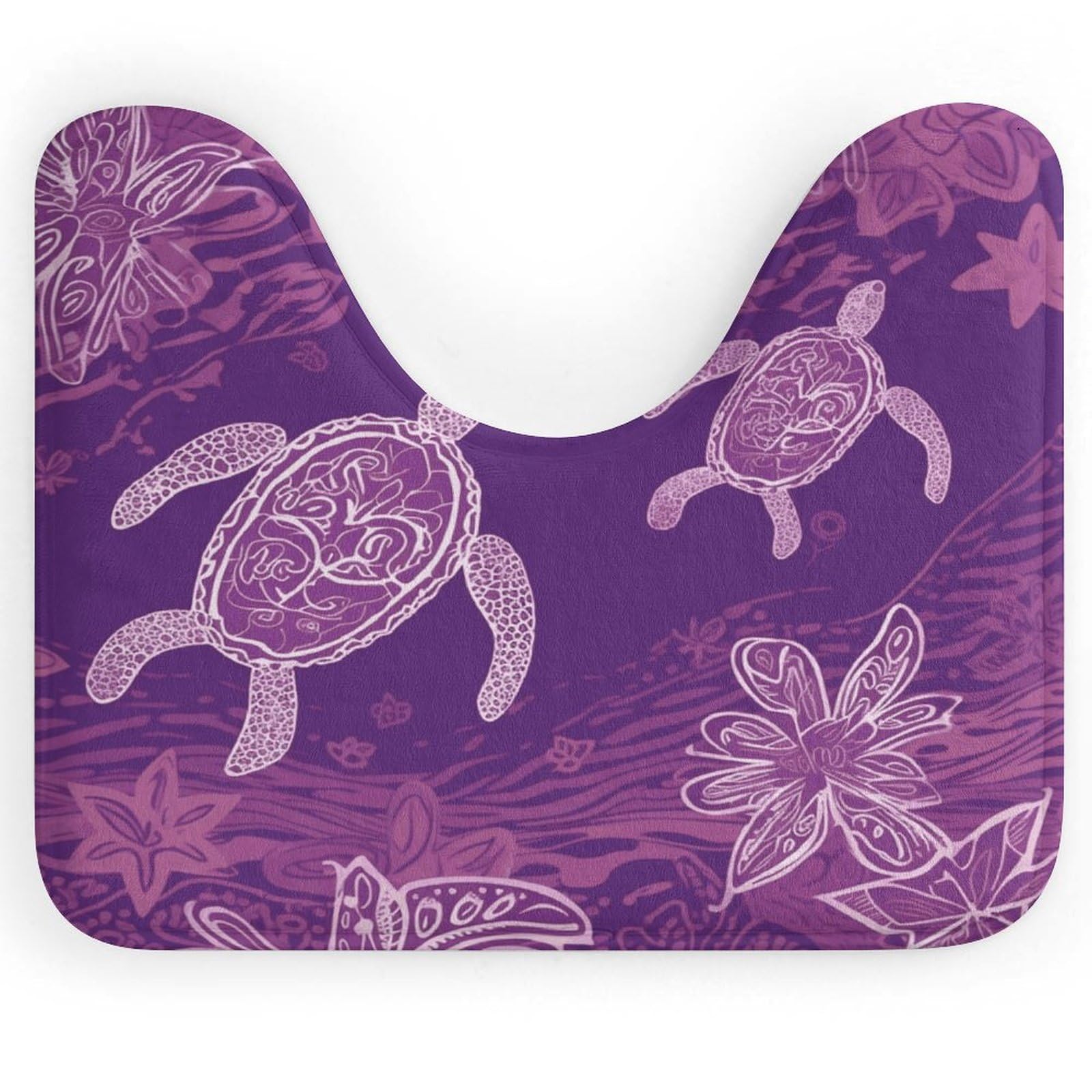 Tapis de toilette Hawaï et tortue de mer violette pour sublimer votre salle de bain