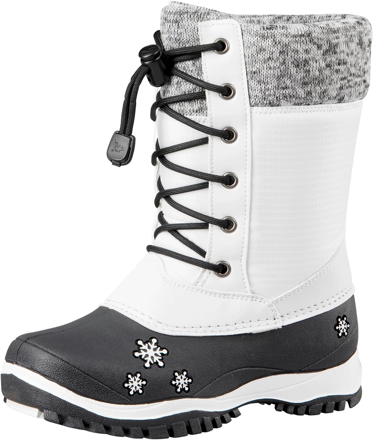 Baffin Unisex Kids' Junior AVERY Waterproof Insulated Comfort-Fit Multi-Layer Mid-Calf Lace-Up Snow Boots, Arctic Rubber Base