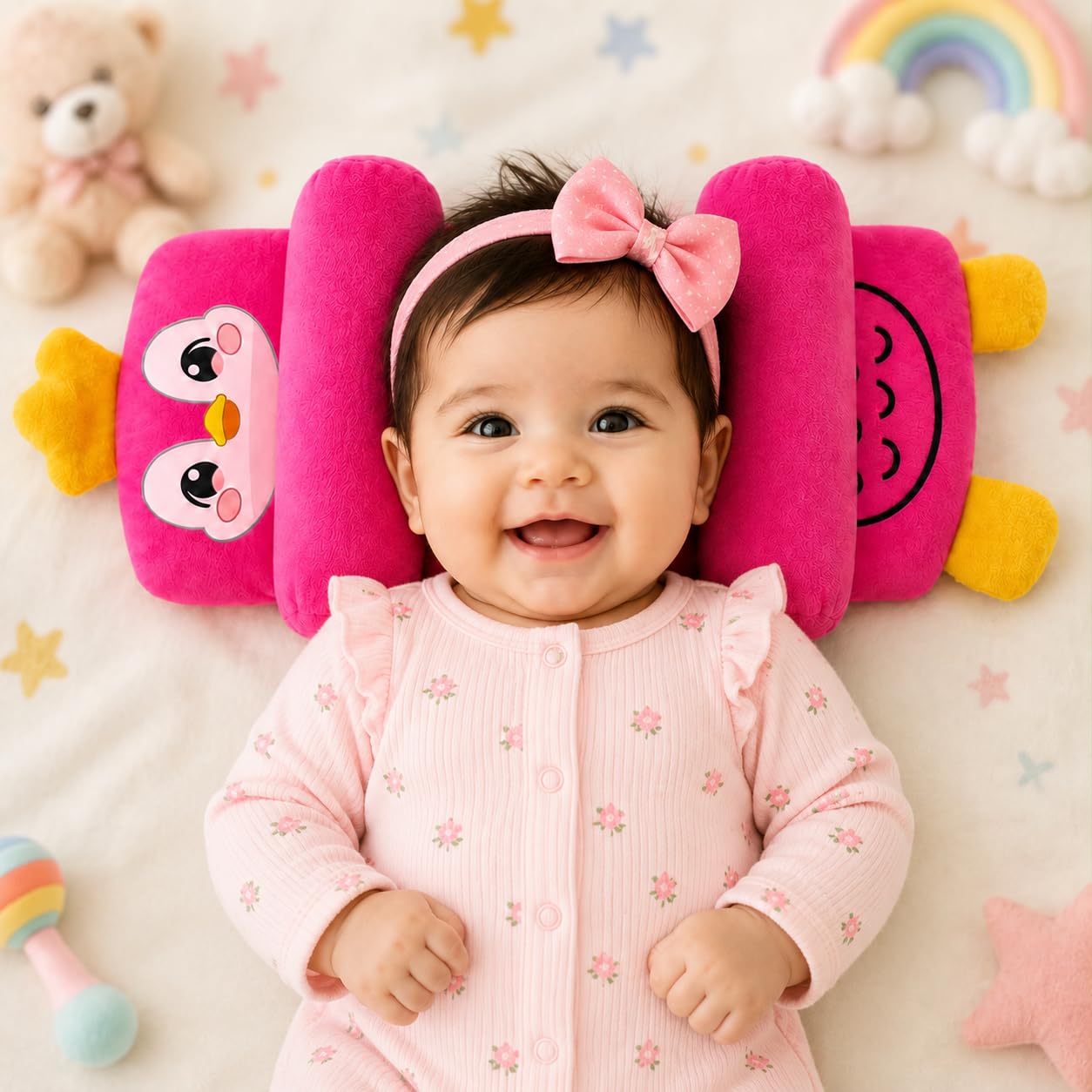 Infant Head Support Pillow for Newborn | Baby Neck Support Pillow Plush Baby Head Protection Cushion | 0-12 Months-image-49