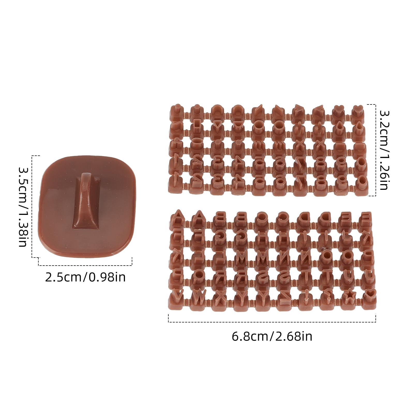 NICENEEDED 3 Pcs Alphabet Letter Stamps for Clay, Plastic Clay Number and Letter Stamps, Small Cookie Embosser Stamp Mold Number Symbols Cookie Stamp for Biscuit Cake Pottery Baking DIY Projects