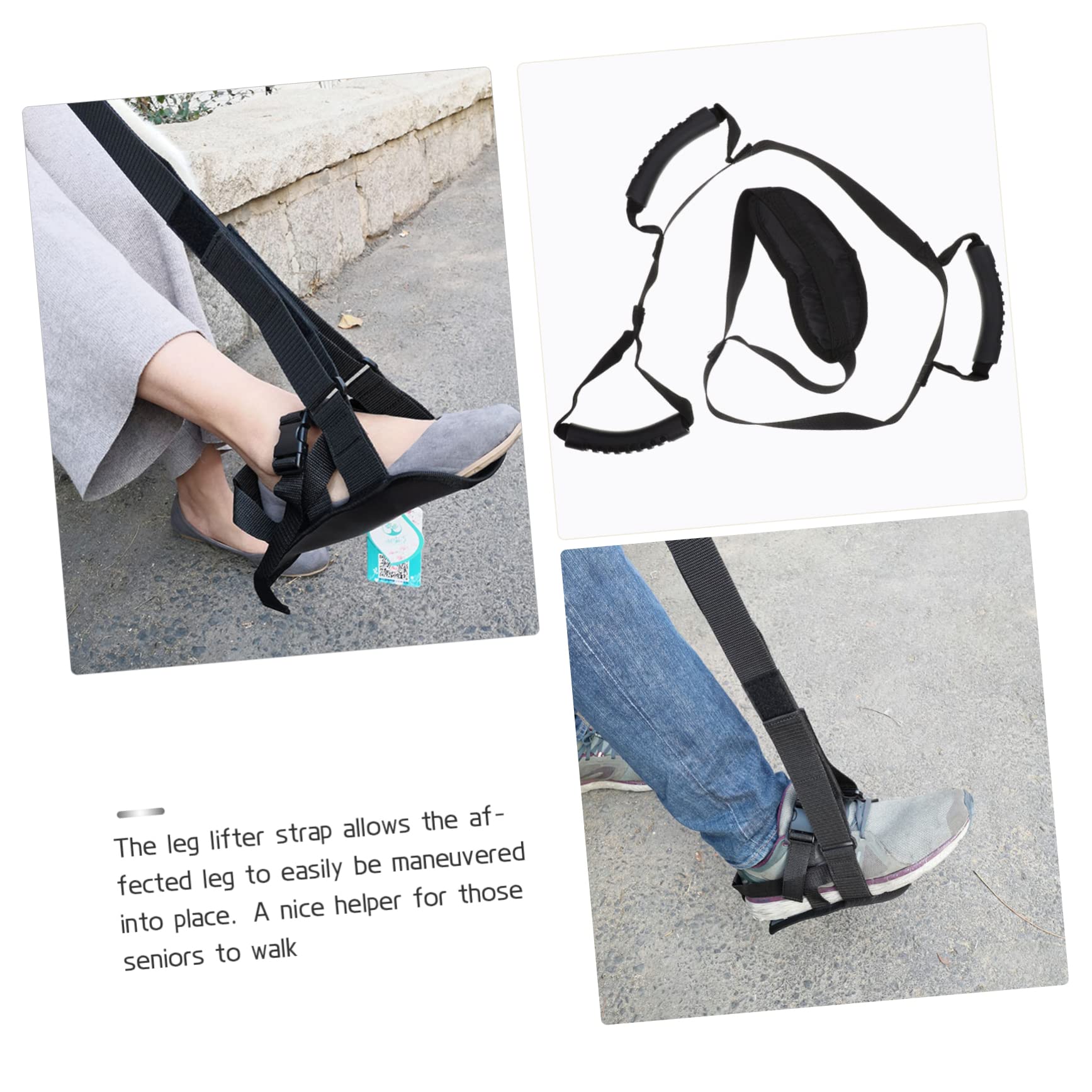 FOMIYES 2pcs Leg Lifting Belt Handicapped Accessories Leg Strap Patella Knee Strap Leg Lifter Disabled Tool Disabled Foot Lift Belt Reacher Grabber Thigh Lifter Strap Hip Kit Black Nylon