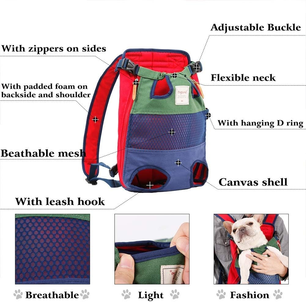 Tineer Pet Carrier Backpack, Adjustable Front Legs Out Cat Dog Carrier