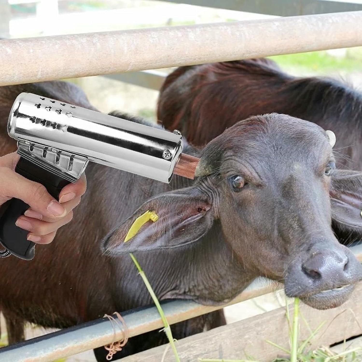 Dehorner elettrico per capre e bovini, riscaldamento rapido, strumento di dehorning senza sangue per vitelli e agnelli (15-70 giorni), efficiente attrezzatura agricola per la cura degli animali