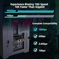 YuanLey 10G PCIe Hálózati Kártya Marvell AQC113 Vezérlővel, 10Gb Ethernet Adapter RJ45 Csatlakozóval, Windows 10/11 és Linux Kompatibilis 2