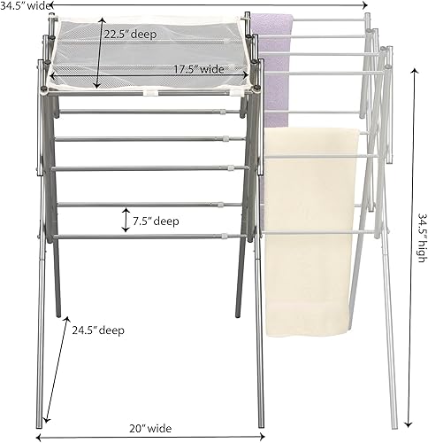 Miniatura 5 de Household Essentials 5175 Collapsible Expandable Metal Clothes Drying Rack, Antique Bronze, STORAGE Bronce