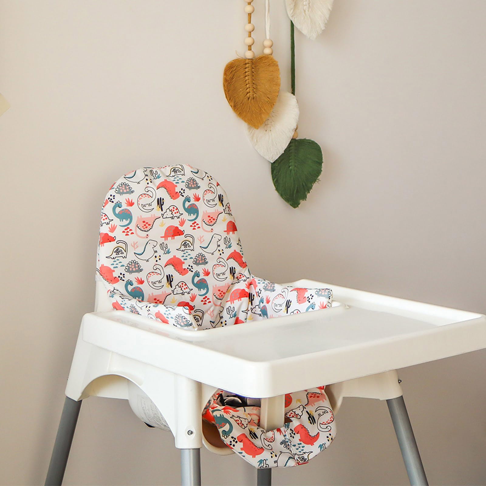 Funda para silla lavable a máquina, fácil de limpiar, cojín para silla de alimentación infantil, estampado de dibujos animados, transpirable