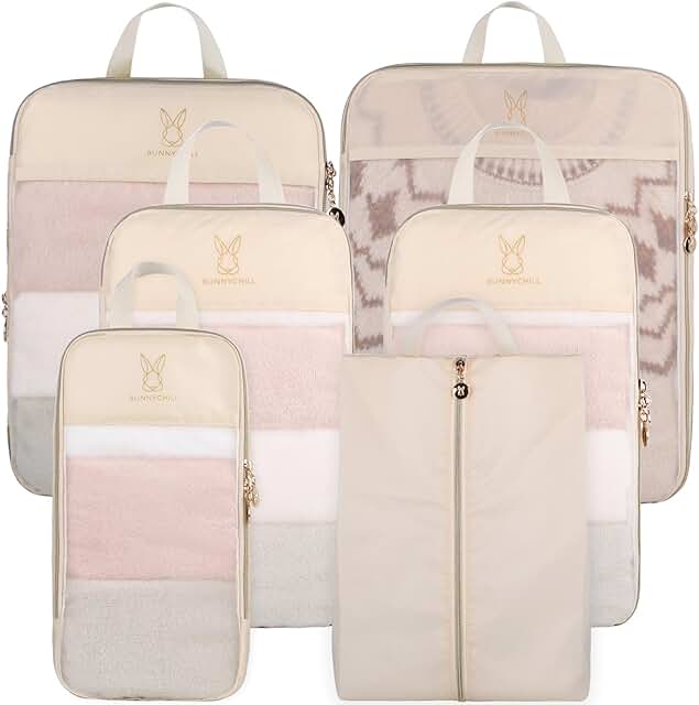 See Through Expandable Compression Packing Cubes, Mesh Travel Packing Cu...