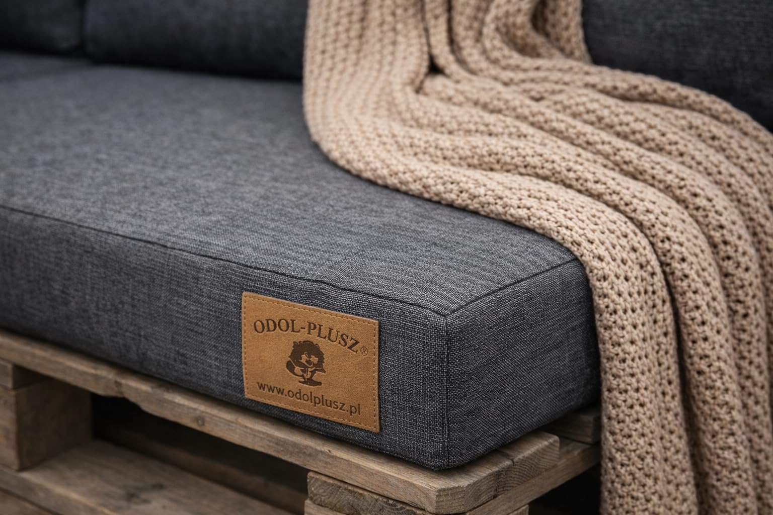 Odolplusz Juego de cojines para palés, 120 x 80 cm, gris, impermeable y resistente a los rayos UV, cojín de asiento y respaldo para palés europeos (gris oscuro)