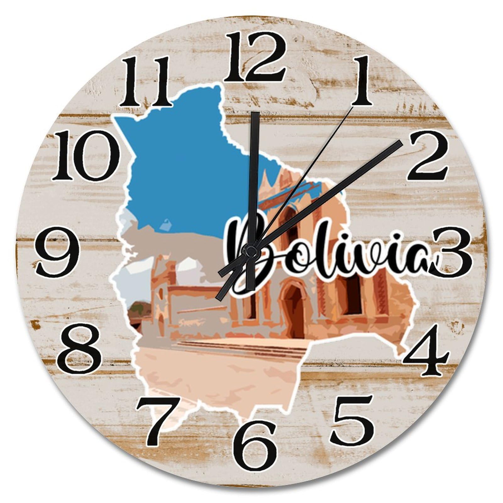 Horloge murale Bolivie 30,5 cm silencieuse à pile pour salon