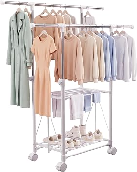 Clothes Drying Rack Foldable,Height & Length Adjustable Drying Rack
