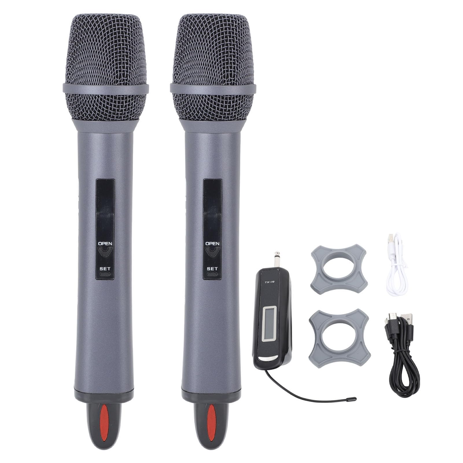 Alomejor 2PCS Microphones with Receiver High Sensitivity Magnetic Suction Charging Speaker Microphone for Home Microphone