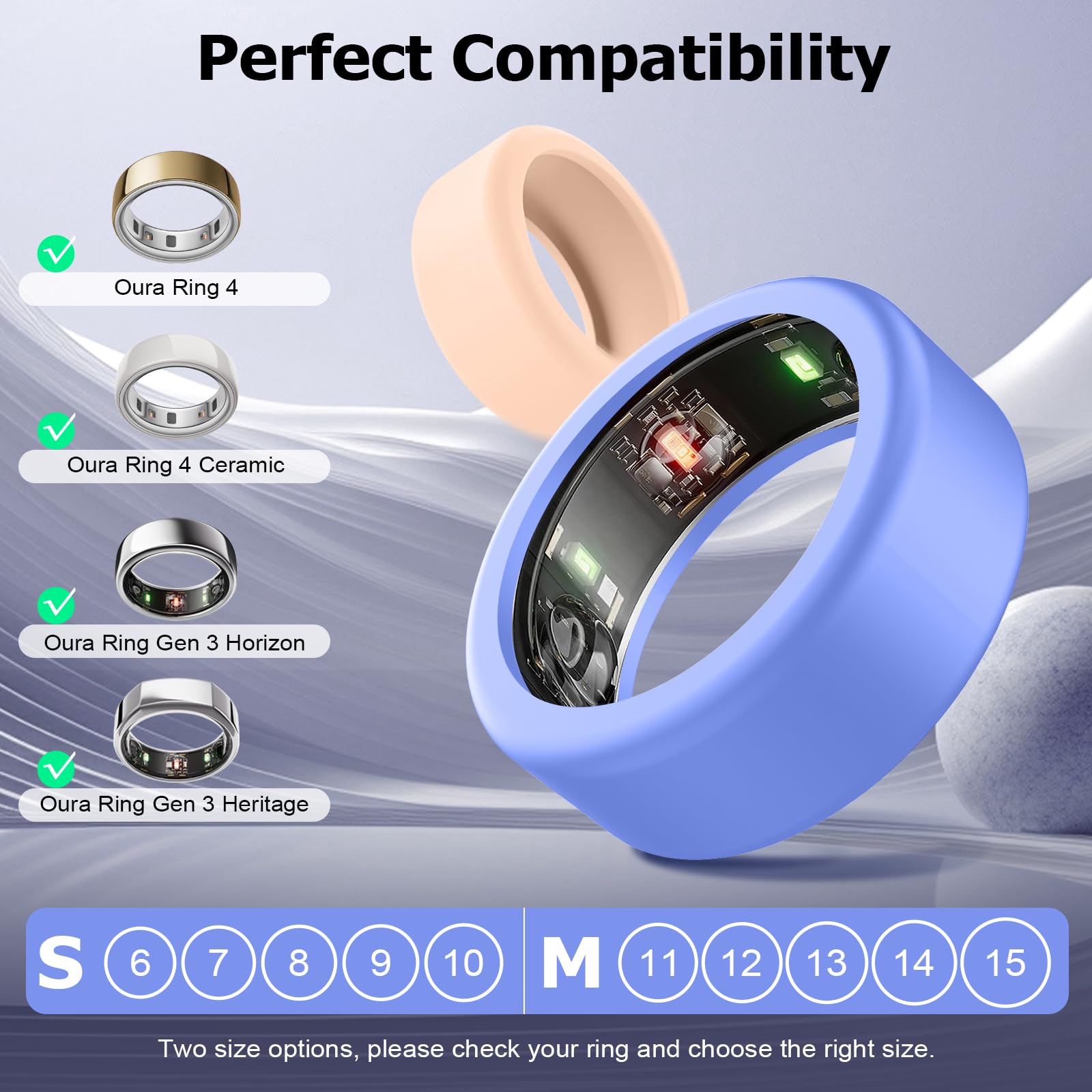 TiMOVO 10Pack Ring Cover Compatible with Ring Gen 4/Gen 3, Anti-scratch elastic silicone case for women men, Size S Colorfu
