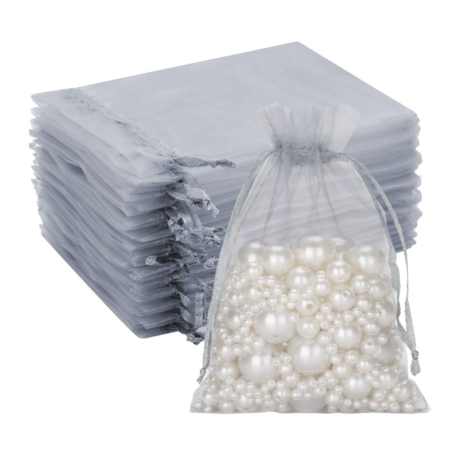 G2PLUS White Organza Gift Pouches - 7x9 CM Small Organza Favor Bags, 50 PCS Wedding Jewelry Bags - Clear Mesh Pouches for Wedding, Christmas, Birthday, Anniversary — view 29