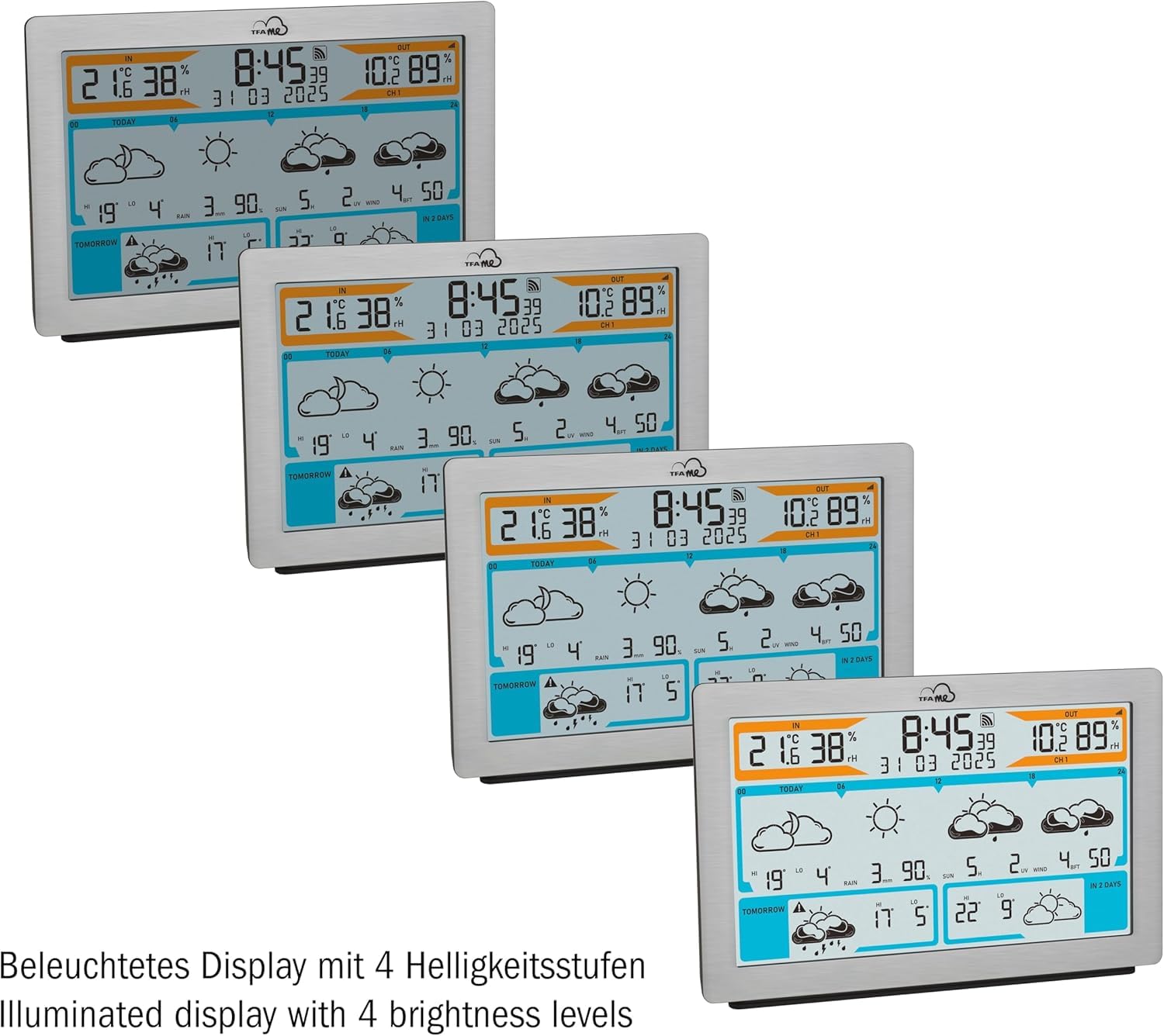 TFA Dostmann Station météo Wi-Fi 35.8100 prévisions météo professionnelles de 3 à 6 jours par Wetter.com portail en ligne, capteur extérieur sans fil, valeurs max-min