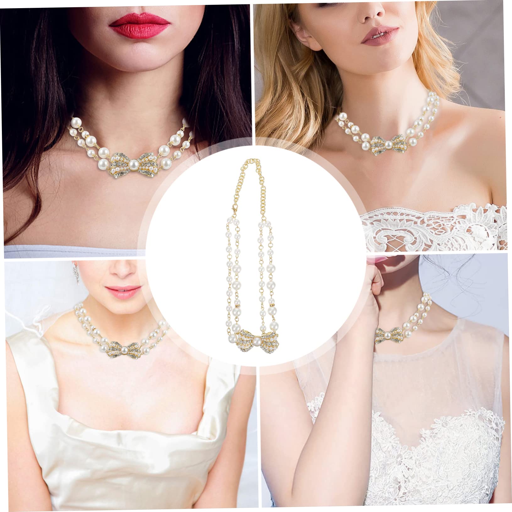 LIFKOME Collana Girocollo Con Ciondolo A Fiocco 3 Pezzi Stile Vintage Catena Per Donna