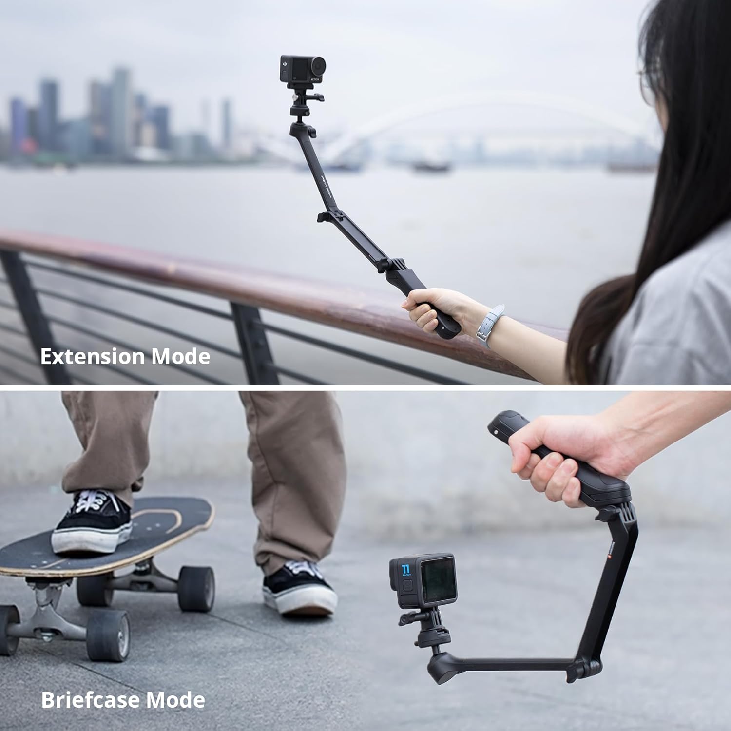 PGYTECH CapLock MantisPod Z, Quick Release Video Vlogging Tripod, 1/4"-20 Adapter for Action Camera, Phone, DJI OSMO Action 6/5 Pro/Pocket 3/Xtra Muse/Osmo 360, Gopro 13/12, Insta360 Ace Pro 2/X5 - Image 7