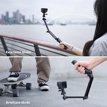 PGYTECH CapLock MantisPod Z Video Vloggingd Tripod DJI OSMO 360/Action 6/Pocket 4/3, Gopro Hero 13/12 için EylemKamera Braketi Insta360 Ace Pro 2/X5, 1/4 inç -20 Diş Adaptörü