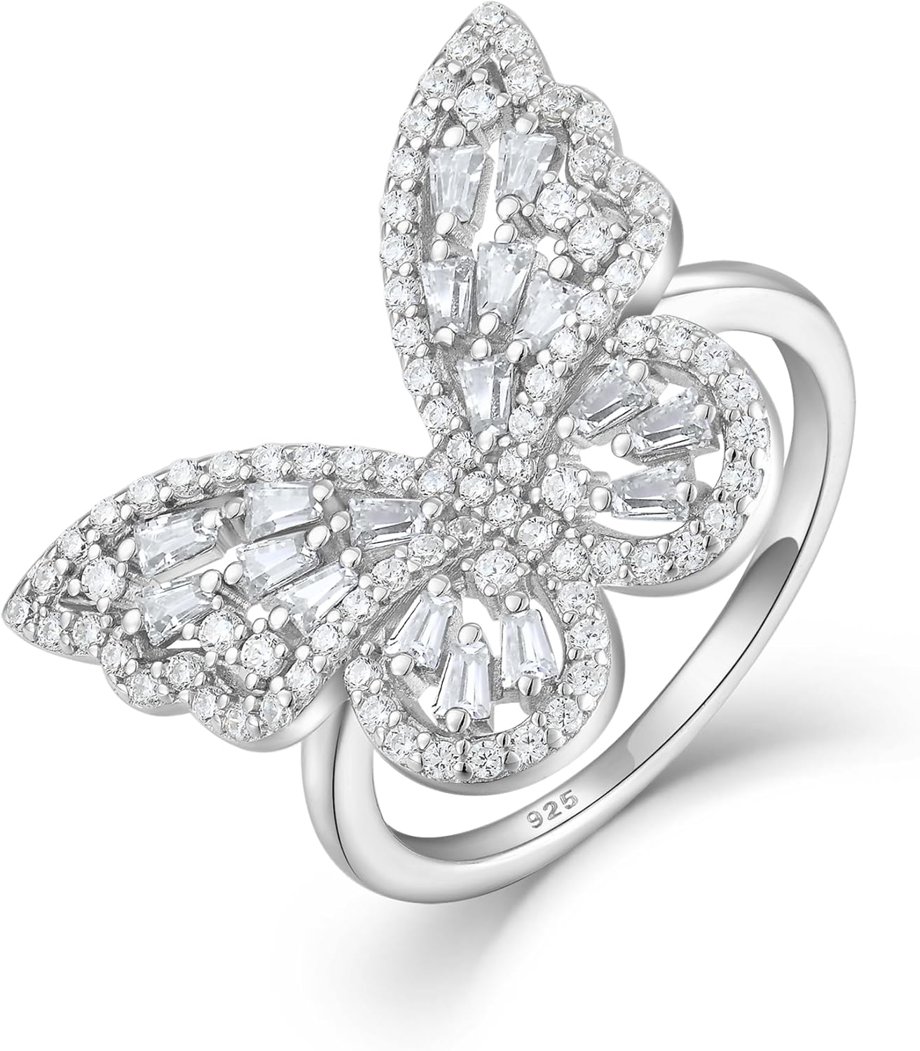 STARCHENIE Butterfly Ring for Women 925 Sterling Silver Birthstone Rings Size 5-10