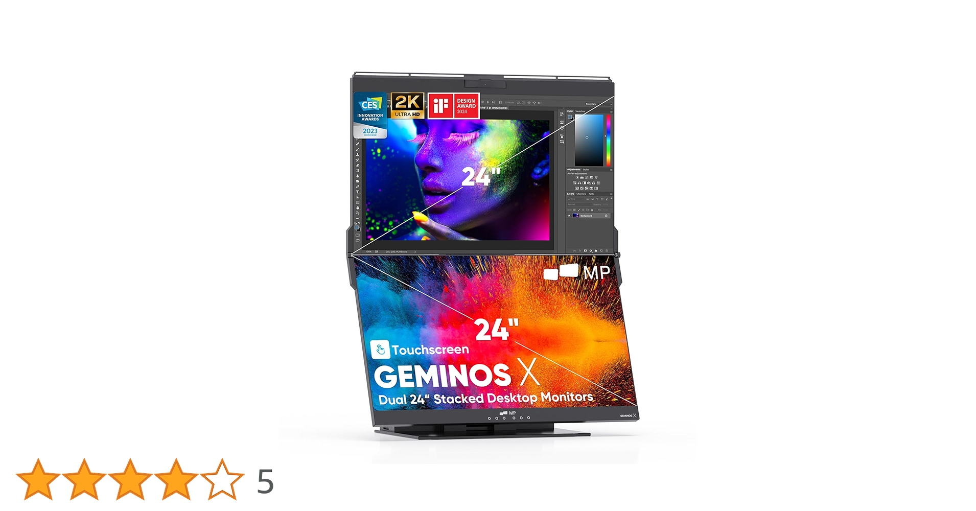 GEMINOS X 折りたたみ式デュタル 2x 24インチ WQHD モニター Amazon.com: MP Mobile Pixels Geminos X (2 x 24 inch) Dual