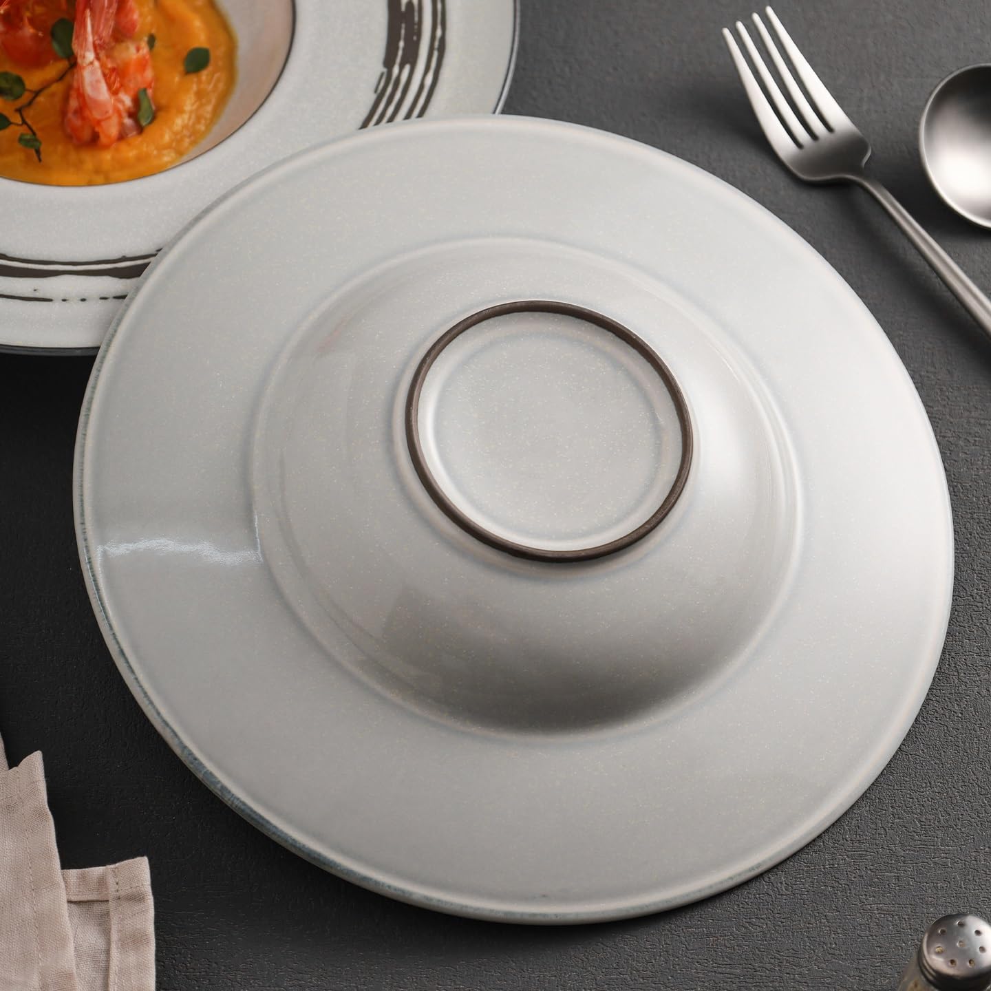 TEESONG Talerz obiadowy talerze do naczyń 25 cm talerz ceramiczny domowy przystawka słomkowy kapelusz makaron restauracja kuchnia hotel komercyjne śniadanie zastawa stołowa talerz do układania w stos