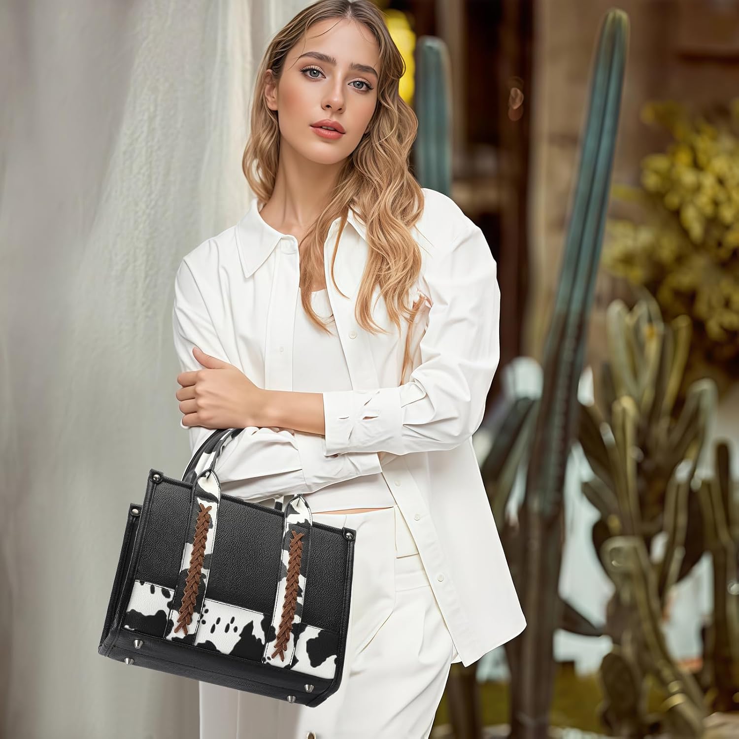 GAEKEAO Tote Bag for Women Work with Zipper Vegan Leather Ladies Travel Shoulder Bags Purses and Handbags Casual Weekender - Image 2