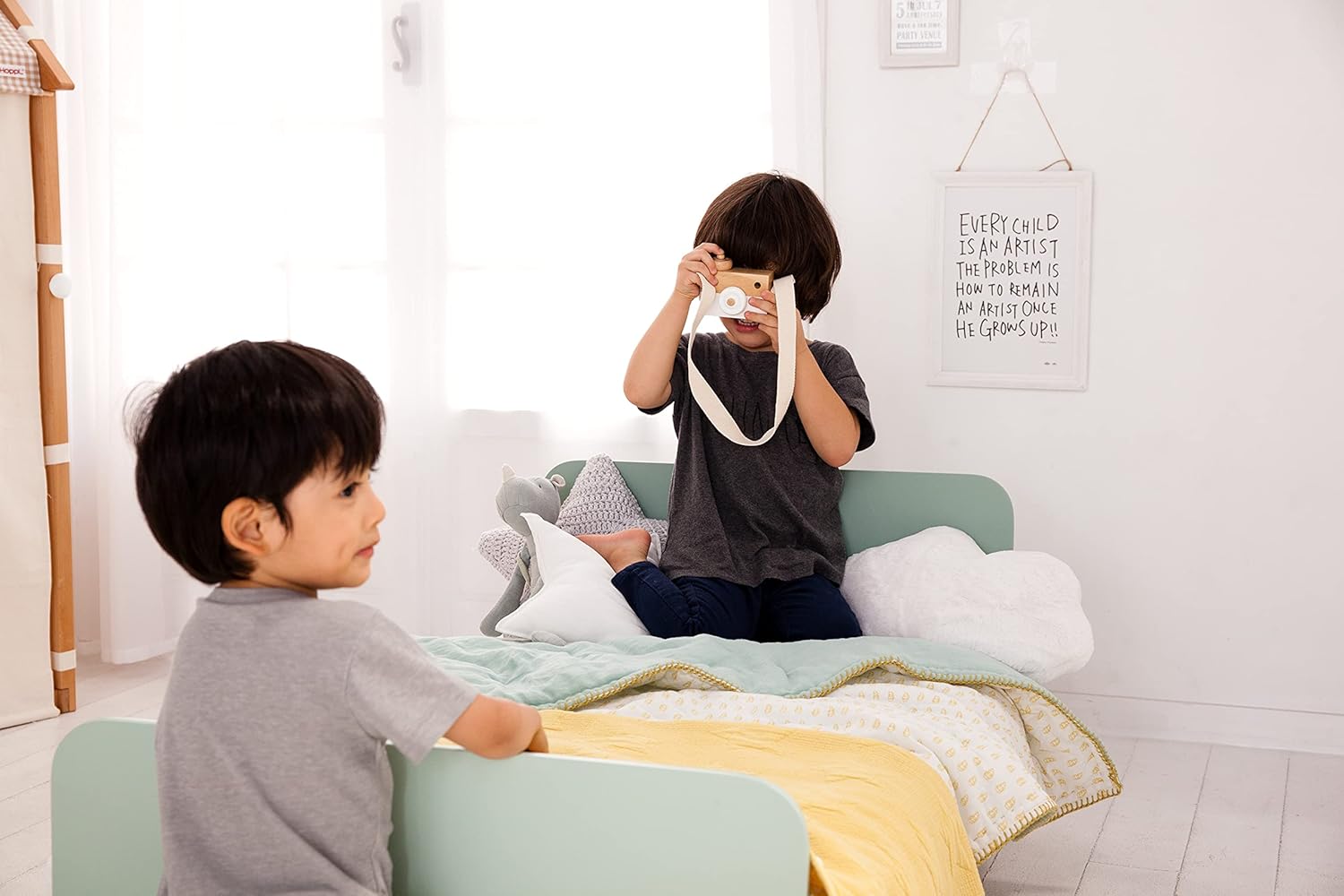 HOPPL(ホップル) キッズベッド シーグリーン 120x70x45センチメートル