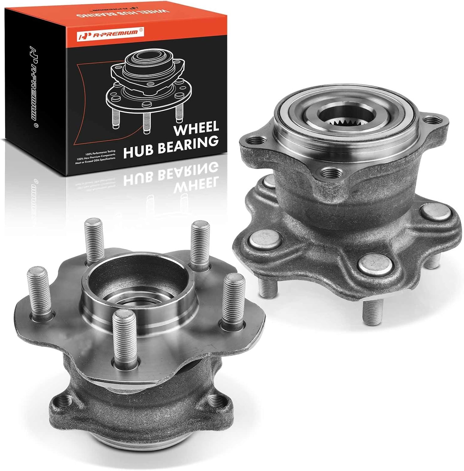 A-Premium 2 x Rear Wheel Bearing and Hub Assembly with 5-Lug Compatible with Infiniti FX35 2003-2009, FX45 2003-2008, G3 and with 29 Spline Flange