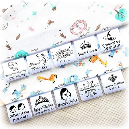 Amazon.com: 100pcs Custom Printed Satin Ribbon Fabric Label ...