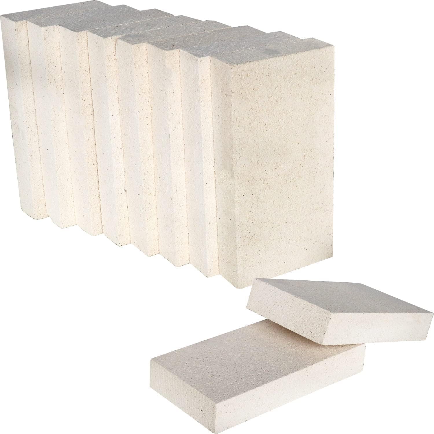 SIMOND STORE Insulating Fire Bricks - 9โ x 4.5โ x 1.5โ Thick - 2500F Rated - 10 Pcs - Fire Bricks for Forge, Furnace, Kiln, Pizza Oven, Stove, Fireplace, Fire Pit, Metal Clay Firing, Jewelry Soldering
