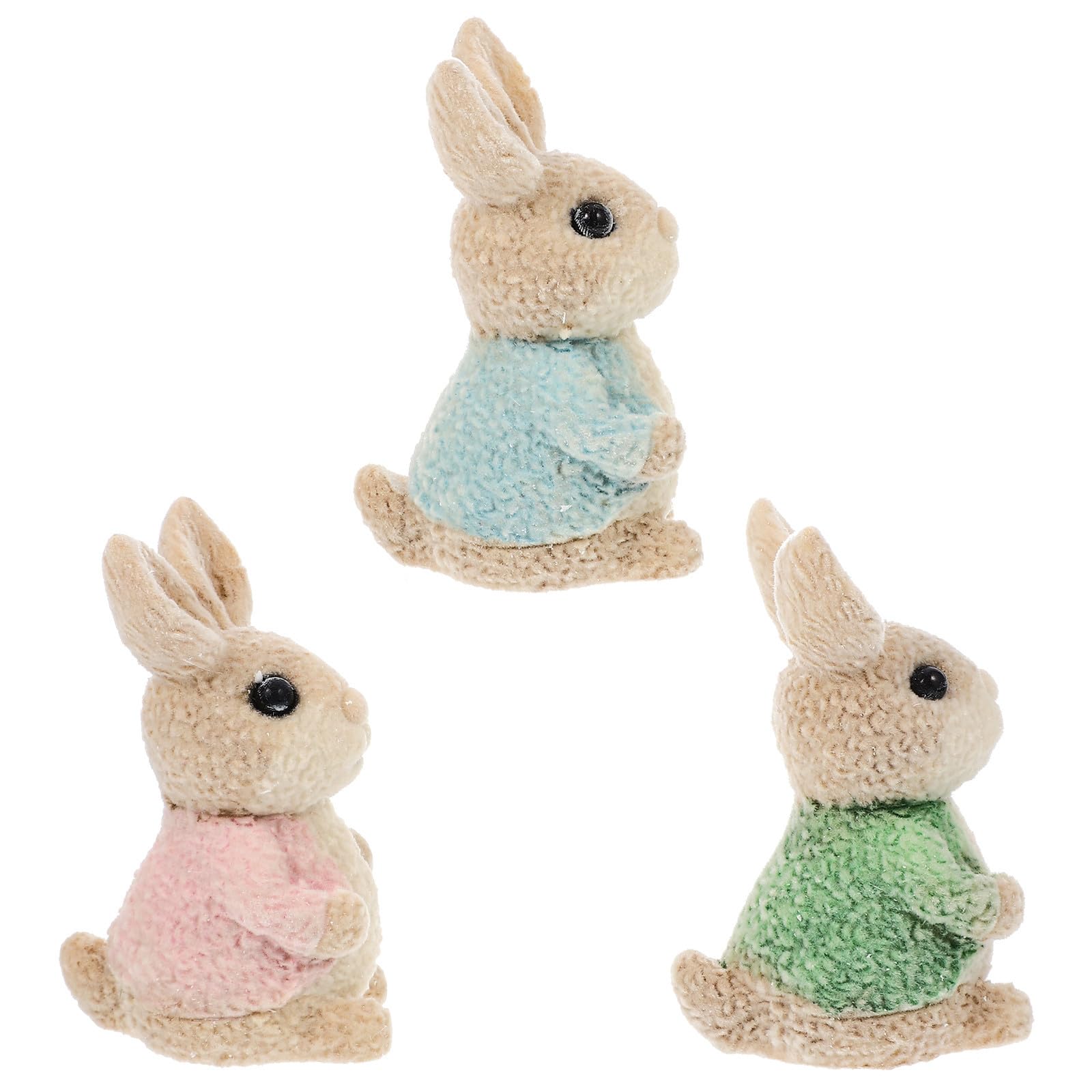 3 Piezas Figura de Conejo de Pascua de Resina