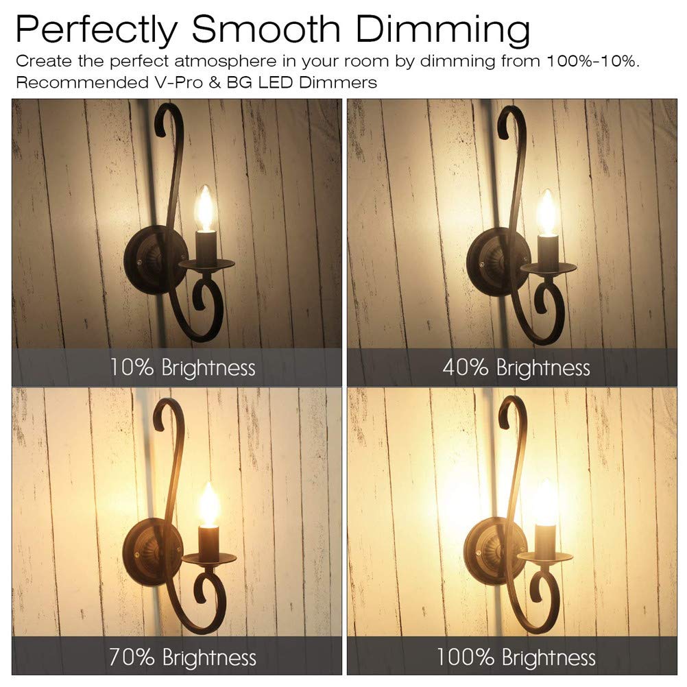 Lampadina, Lampadina a filamento LED 2700K/C35/3,5W Lampada a Candela Retro Lampadine a filamento LED E14/220V Dimmerabili Illuminazione Decorativa per la casa, 10 Pezzi