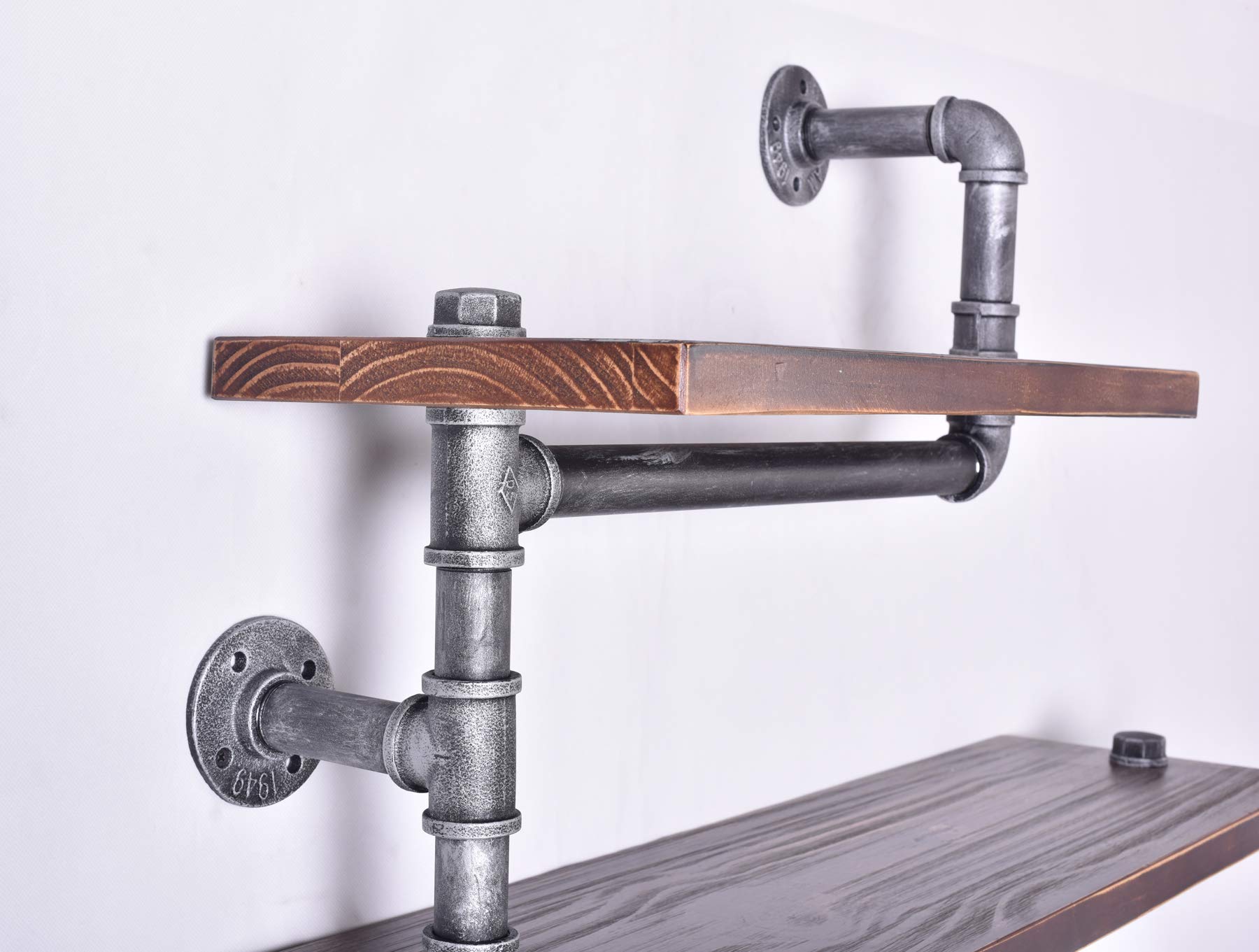 Buy Topower 3Tier Industrial Pipe Shelving Bookshelf,Rustic Wood