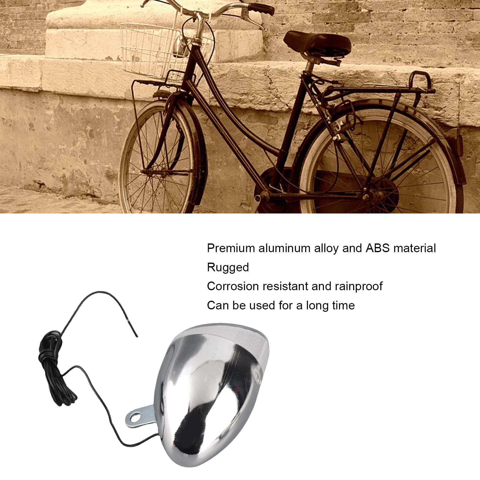 Juego de Luces para Bicicleta Retro, Kit de Faro y luz Trasera LED Vintage con generador de 6 V, Luces Frontales y traseras para Bicicleta autoalimentadas para modificación DIY, AC