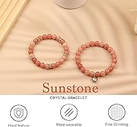Vista 109 de 2Pcs Healing Crystal Bracelets for Women Handmade Beaded Bracelet Healing Prayers Crystal 8mm Natural Stone Beads Bracelet Stress Relief Get Well