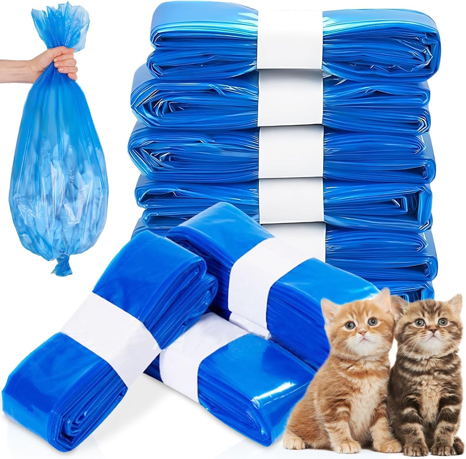 Guzeelu 10 Stück Nachfüllbeutel für Katzenstreu Kompatibel Litter Locker Nachfüllkassette, 4.5m Katzenstreu Nachfüllkassette, Strapazierfähige Müllbeutel Ersatz für Windeleimer und Katzentoiletten
