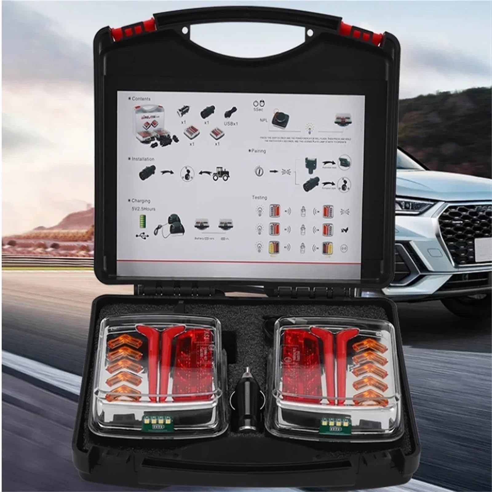 Luz Trasera 1 Juego Luces Traseras LED Magnéticas Inalámbricas 12V 24V 30M Para Remolque Luz Freno Advertencia, Para Autocaravana Camión