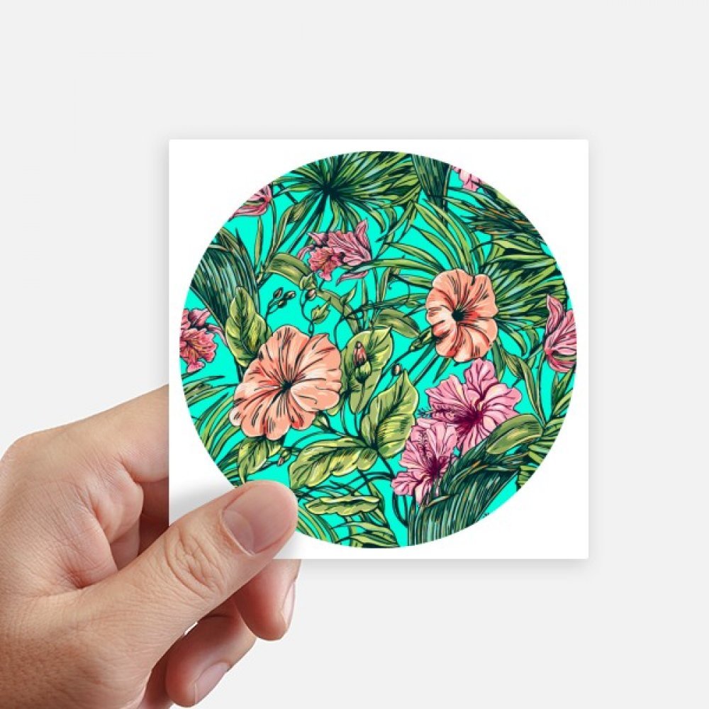 Autocollant carré fleur plante feuille verte DIYthinker 10cm déco mur et valise 8pcs
