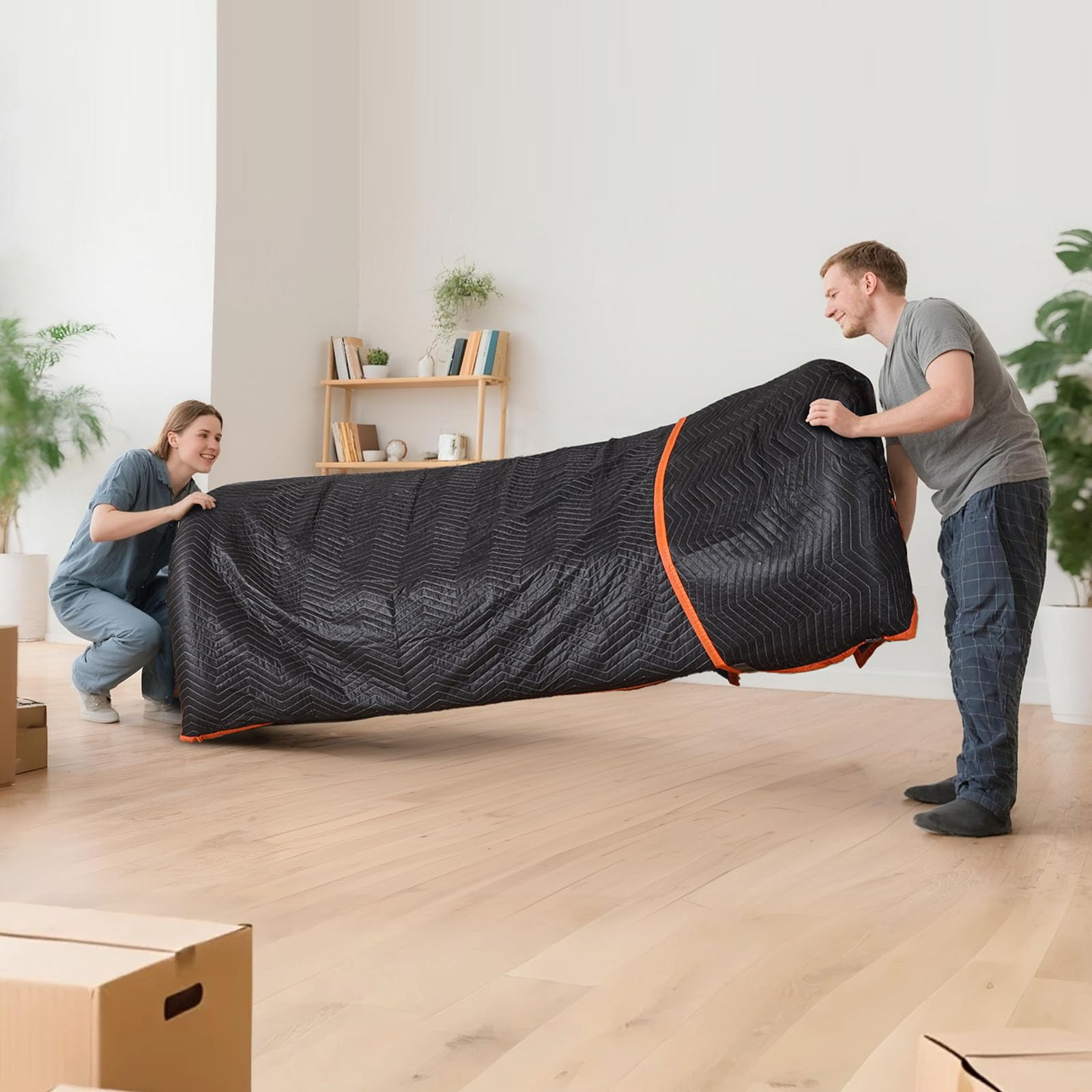 VEVOR Umzugsdecken, 12 Stk., 1829x1016 mm, Verpackungsdecke mit Baumwollfüllung, Möbeldecke, Lagerdecke mit Vliesstoff gepolsterte Packdecke zum Versenden, Verpacken & Schützen von Möbeln