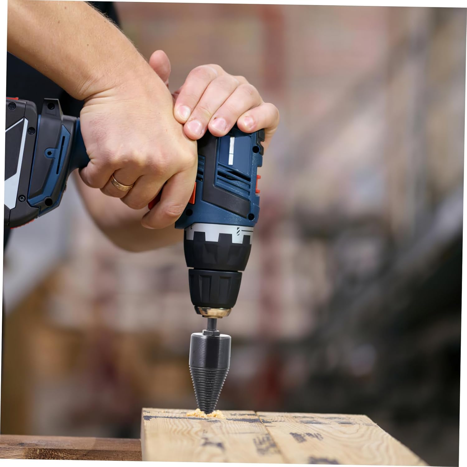 jojofuny Drill Bit Steel for Firewood Splitter Cone Drill Bit 3pcs Set High Hardness Wear-Resistant