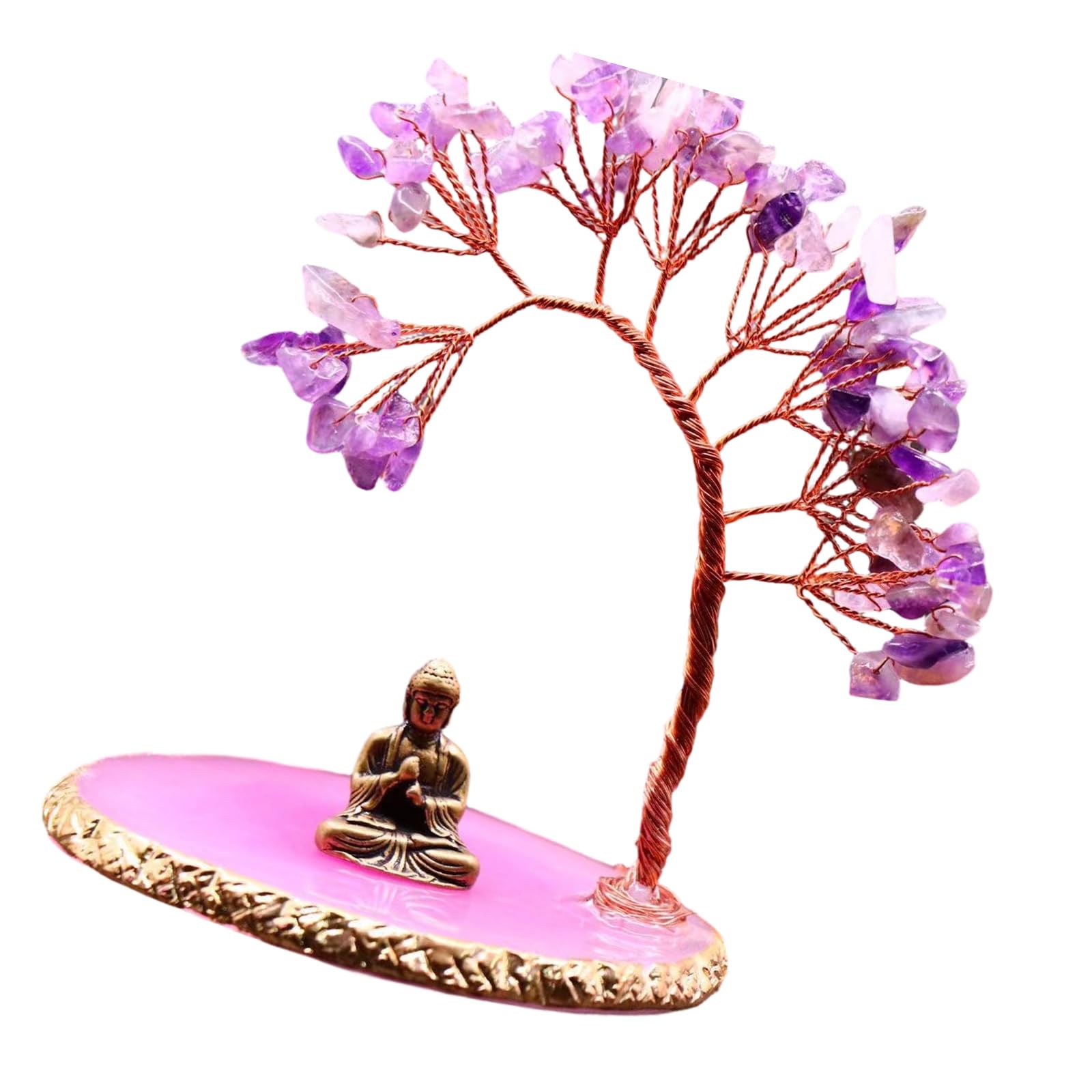 HDOYTXXM Money Tree Buddhas Statue and Crystal Feng Shui Ornament Yogas Meditations Decors Bring Wealth and Good Luck Money for Wealth and Luck