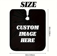 Vista 5 de Capa de peluquero personalizada, capas impermeables personalizadas para corte de pelo de salón con cierre a presión ajustable, Blanco