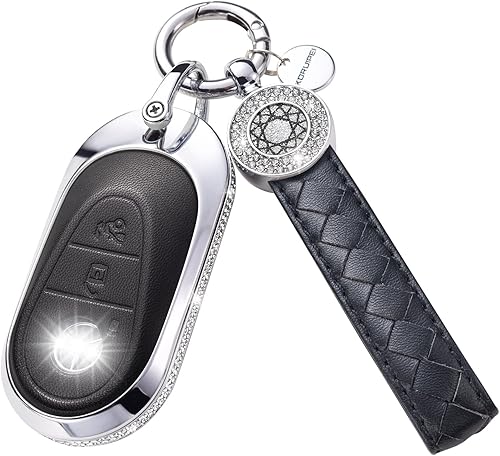 Miniatura 6 de RUABIBAN Funda para llavero Land Rover con llavero, color negro, compatible con Range Rover Evoque Sport Velar Land Rover Discovery Jaguar F-Pace