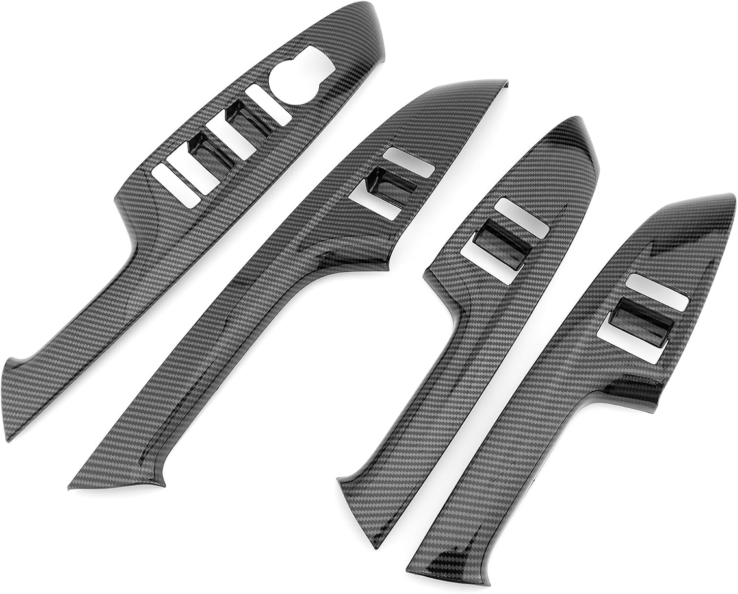 ABS Car Interior Window Switch Panel Cover Side Door Glass Lock Control Button Cover Compatible with Genesis GV70 2022-2025 Accessories (Carbon Fiber Style)