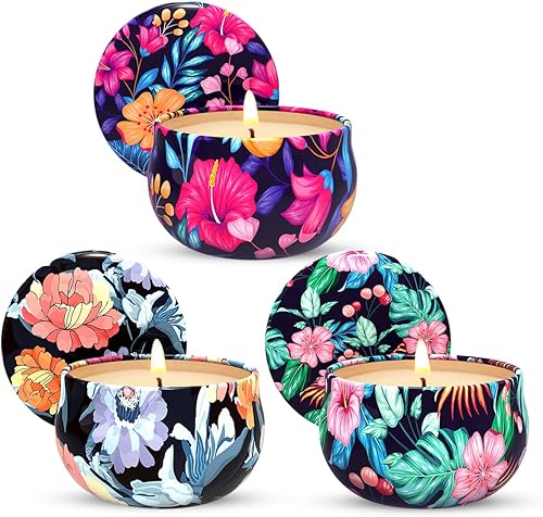 Velas perfumadas de regalo de Navidad para el hogar de mujeres, pequeñas velas de cera de soja natural de 2.5 onzas para aromaterapia para el hogar,