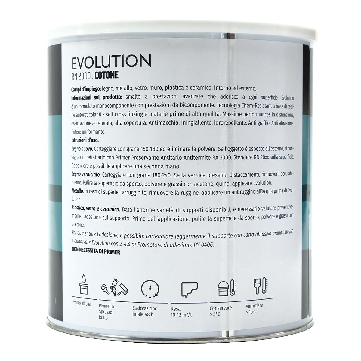 rio verde RENNER EVOLUTION 2,5 L – 00 COTONE - SMALTO MULTISUPERFICIE ALL’ACQUA