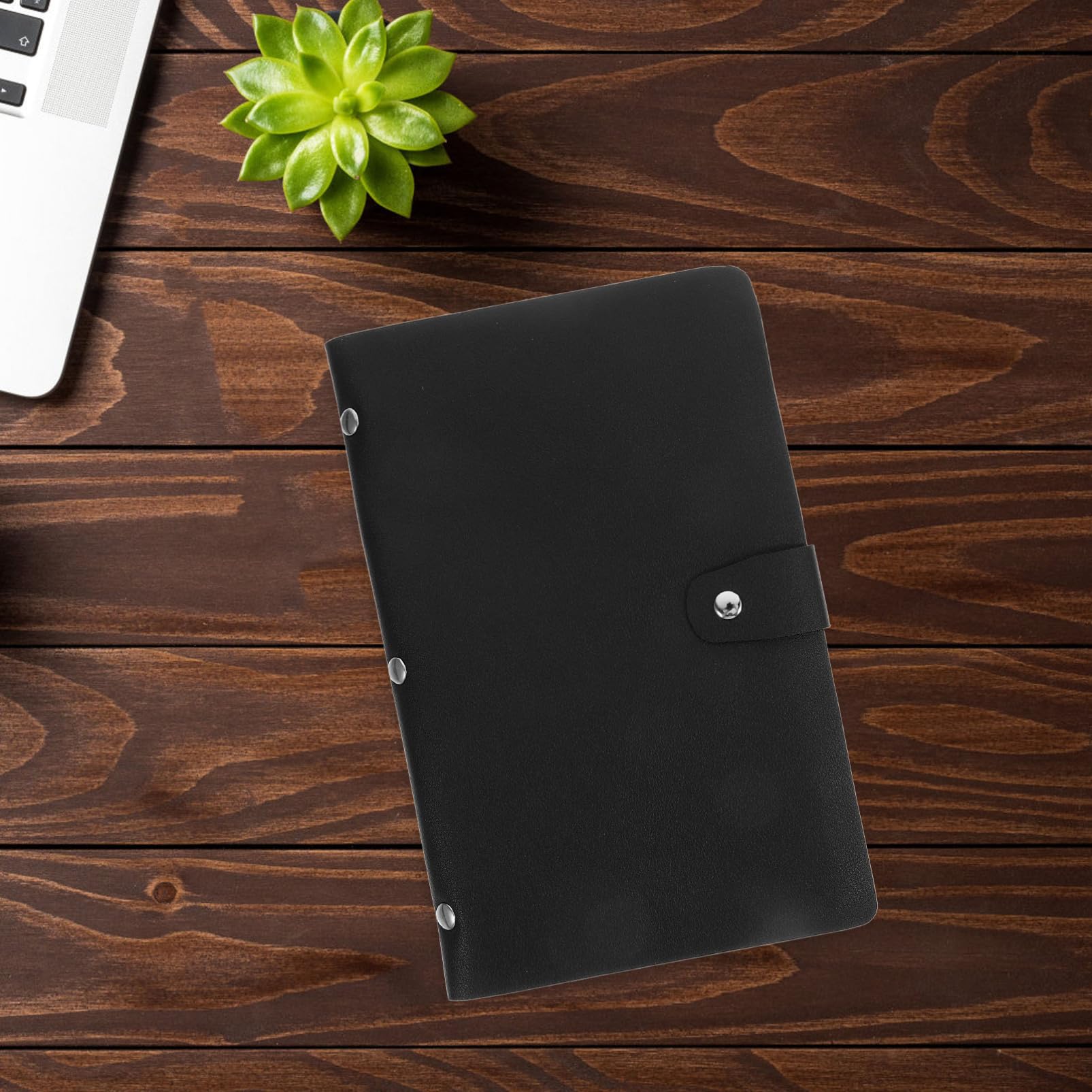 TEHAUX Carnet de Factures Pratique en Pu et Pvc Noir, Portable 20 Feuilles pour Organiser et Protéger Documents Importants au Bureau