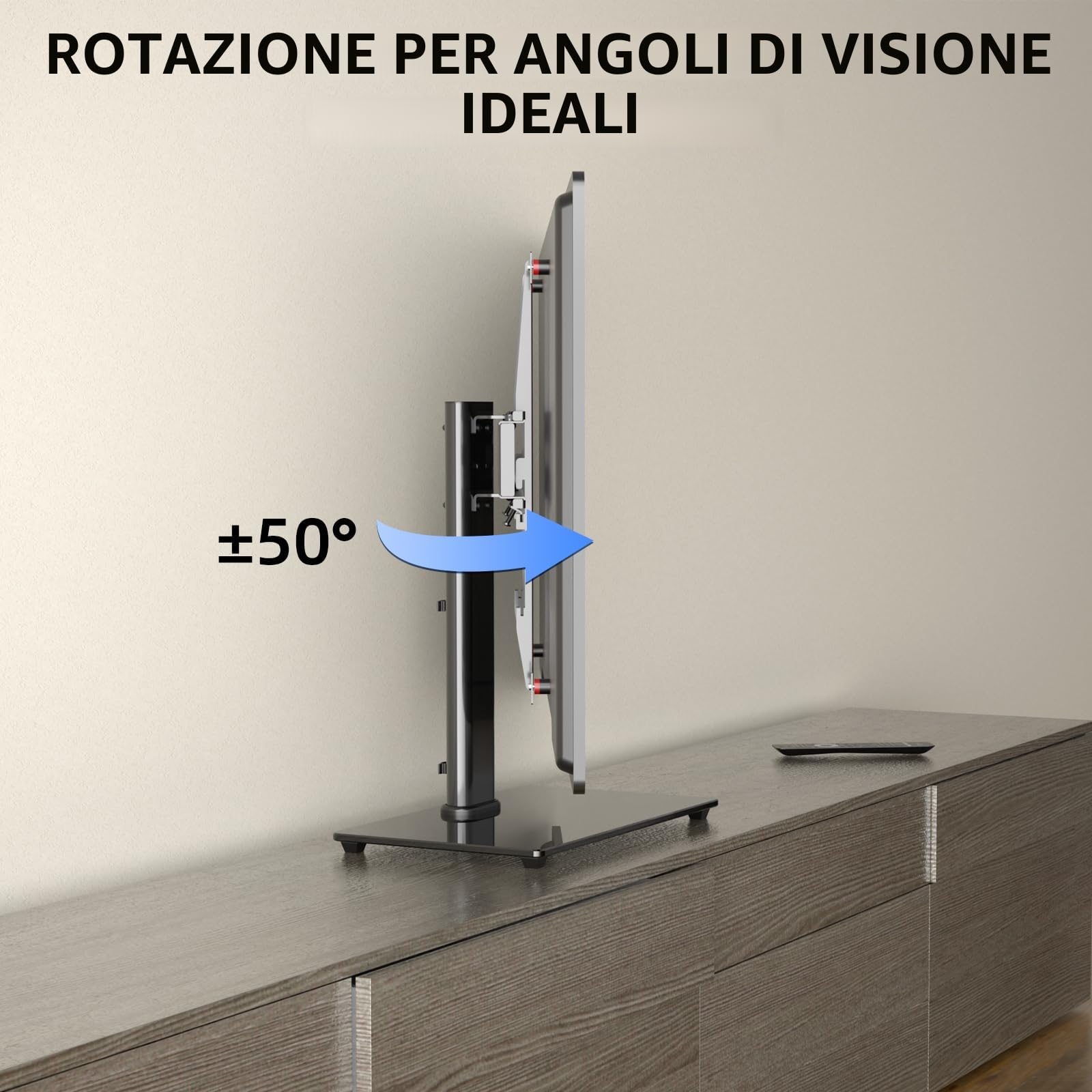 Suptek Supporto TV universale girevole da tavolo per schermi 26-55" 45kg VESA 400x400 mm TS202